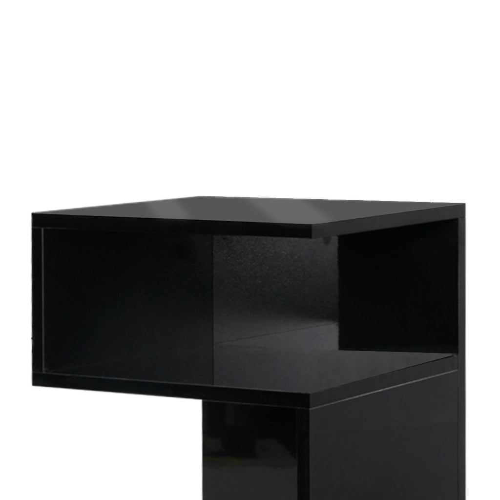 Levede 1xBedside Tables Drawers Side Black-1954802869278478340
