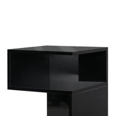 Levede 1xBedside Tables Drawers Side Black-1954802869278478340