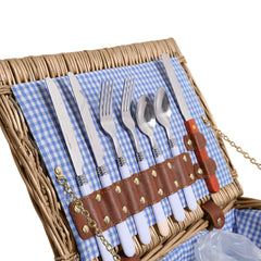 4 Person Picnic Basket Baskets Set Outdoor-1954802901494927364