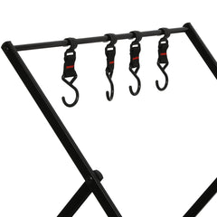 Levede Foldable Camping Storage Shelves 3 Layer with Hooks Black-1954802656971198468