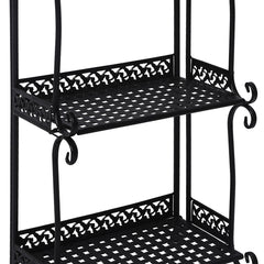 Levede Plant Stand 4 Tiers Outdoor Indoor Black-1954802668031578116