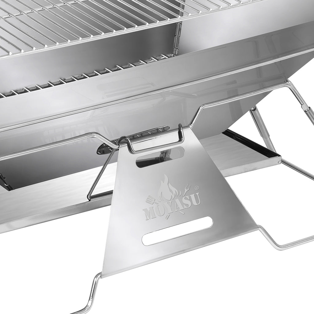 Levede Portable Folding BBQ Charcoal Grill Silver-1954802457573986308