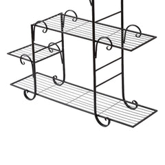 Levede Plant Stand Outdoor Indoor Metal Black-1954802662285381636