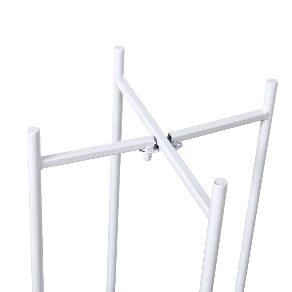Levede 2 Tiers Plant Stand Metal Flower White Medium-1954802666353856517