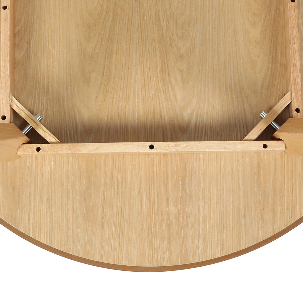 Levede Dining Table Round Rubberwood Base 100cm Natural 100 CM-1954802998861500421