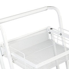 Levede 3 Tier Kitchen Trolley Cart Swivel White Colour-1954802798814171141