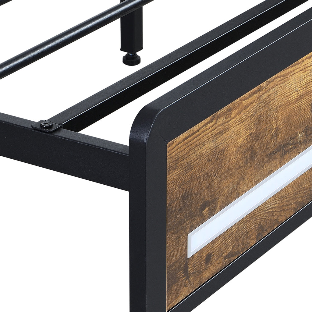 Levede Queen Bed Frame Storage Headboard Industrial-1954802449487368197