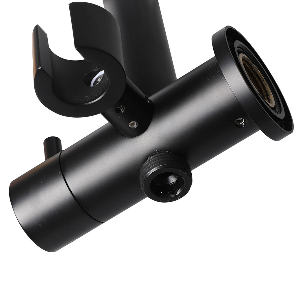 High Pressure Shower Head Set Rain Round Black-1954802953378467845