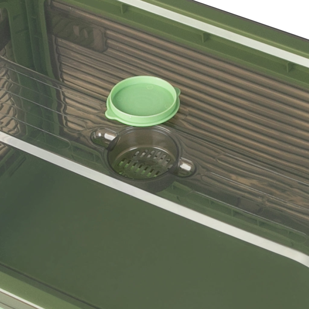Storage Box Plastic Stackable Container L Green Large-1954802599781863429