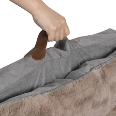Dog Calming Bed Warm Soft Plush Comfy XL Khaki X-Large-1954802527987961861