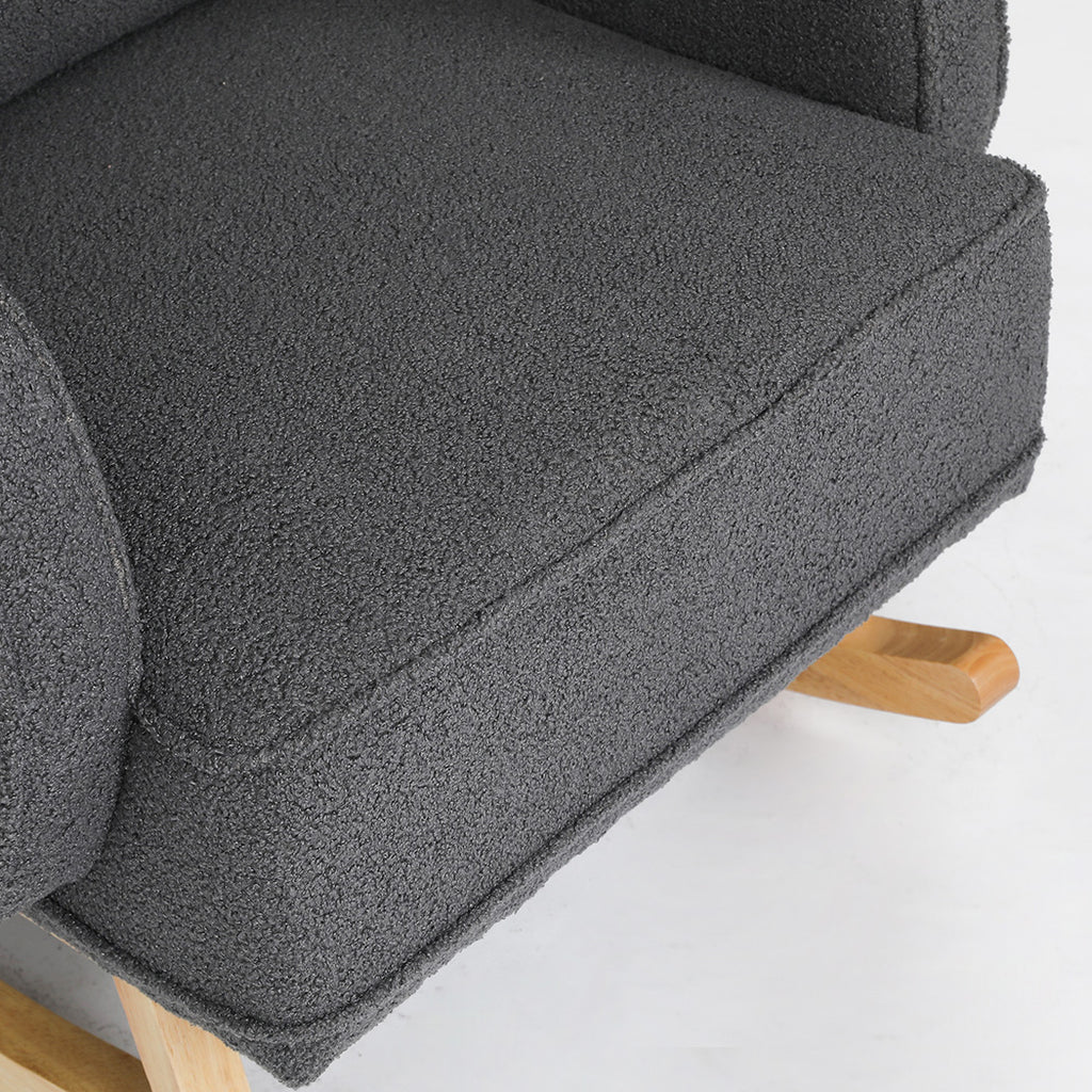 Levede Fleece Rocking Chair with footstool-1954802408546766853