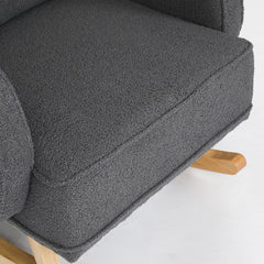 Levede Fleece Rocking Chair with footstool-1954802408546766853