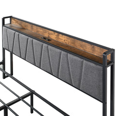 Levede Queen Bed Frame Soft Storage Drawers Headboard USB Charge-1954802934449573893