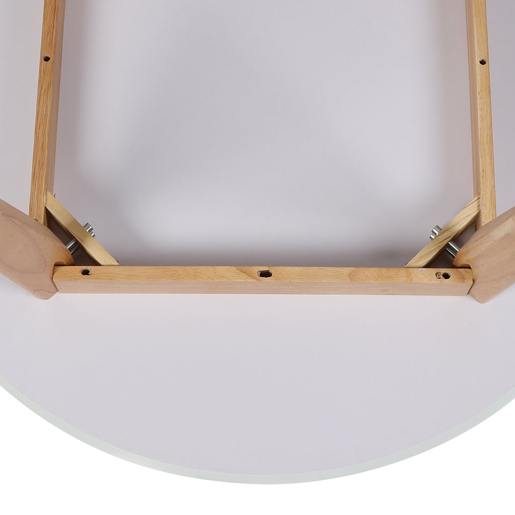 Levede Dining Table Round Rubberwood Base 120cm White 120 CM-1954802999247376389