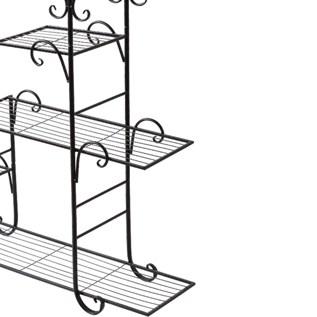 Levede Plant Stand Outdoor Indoor Metal Black-1954802662285381637