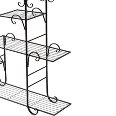 Levede Plant Stand Outdoor Indoor Metal Black-1954802662285381637