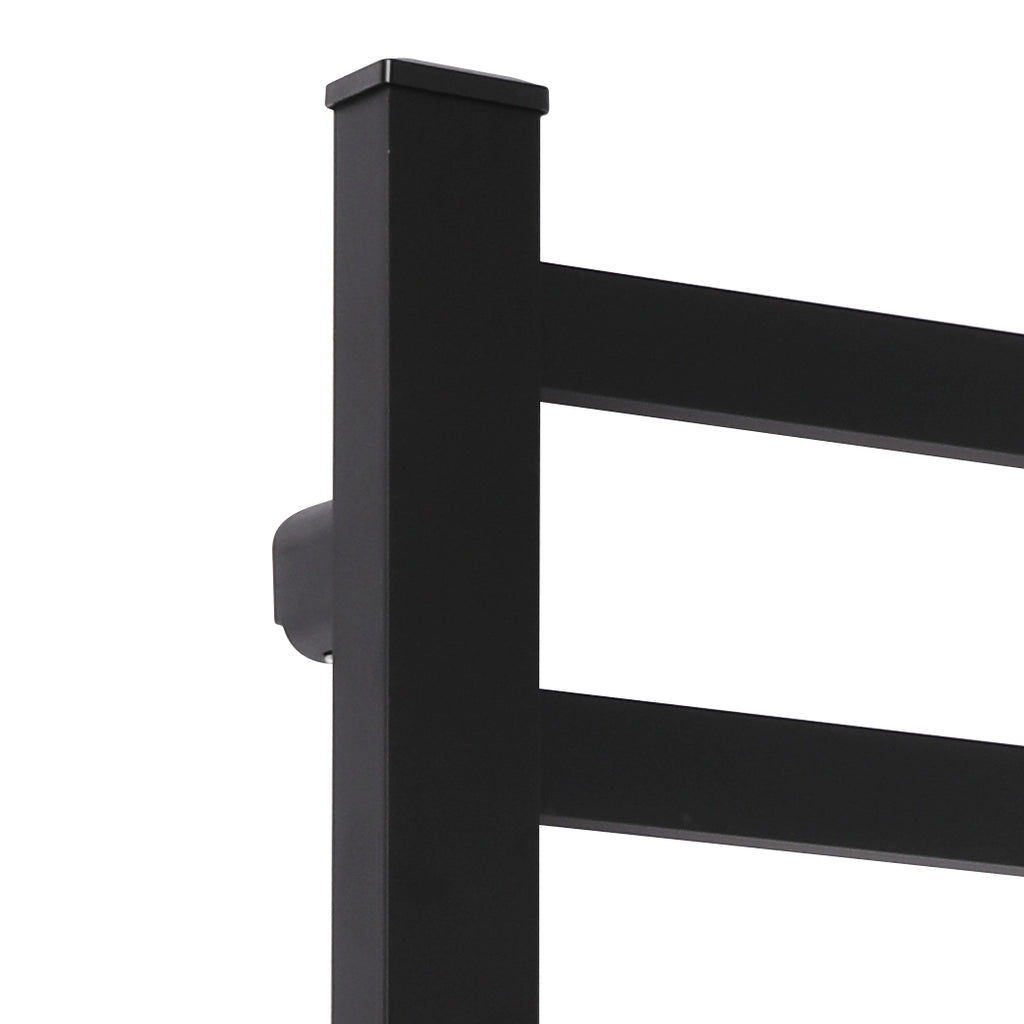 Heated Towel Rail Warmer Rack Wall Mounted Black-1954802747891126277