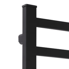 Heated Towel Rail Warmer Rack Wall Mounted Black-1954802747891126277