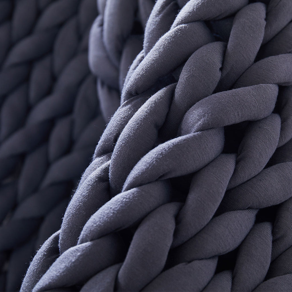 Dreamz Knitted Weighted Blanket Chunky Dark Grey Queen 9KG-1954802944209719301