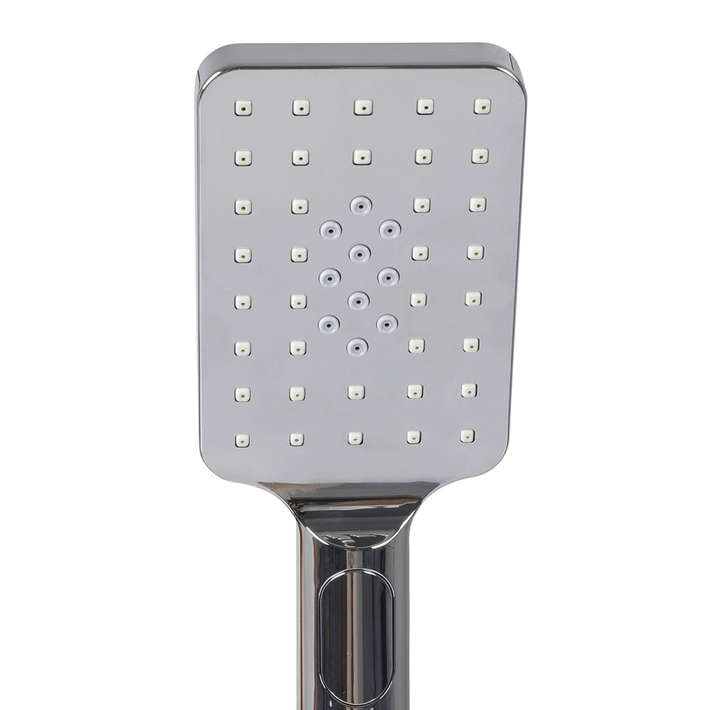 High Pressure Shower Head Set Rain Square Silver-1954802745596841989