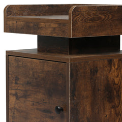 Levede Bedside Table USB Charger Outlet RGB Oak-1963748907892740101