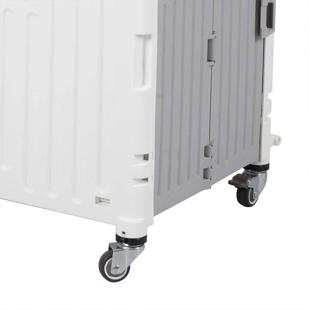 Folding Shopping Trolley Cart Portable Beige-1954802609462317061