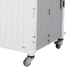 Folding Shopping Trolley Cart Portable Beige-1954802609462317061