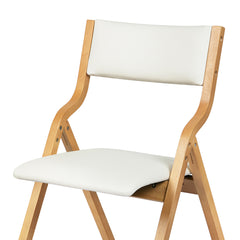 Levede 2x Dining Chairs Foldable PU Beige-1954802992888811525