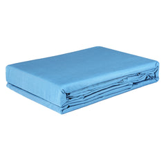 Dreamz 4pcs Double Size 100% Bamboo Bed Sheet Set in Blue Colour-1954802918599299077