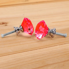 16 Pcs Red Crystal Knobs Diamond 30mm Small Red-1954802684863320069