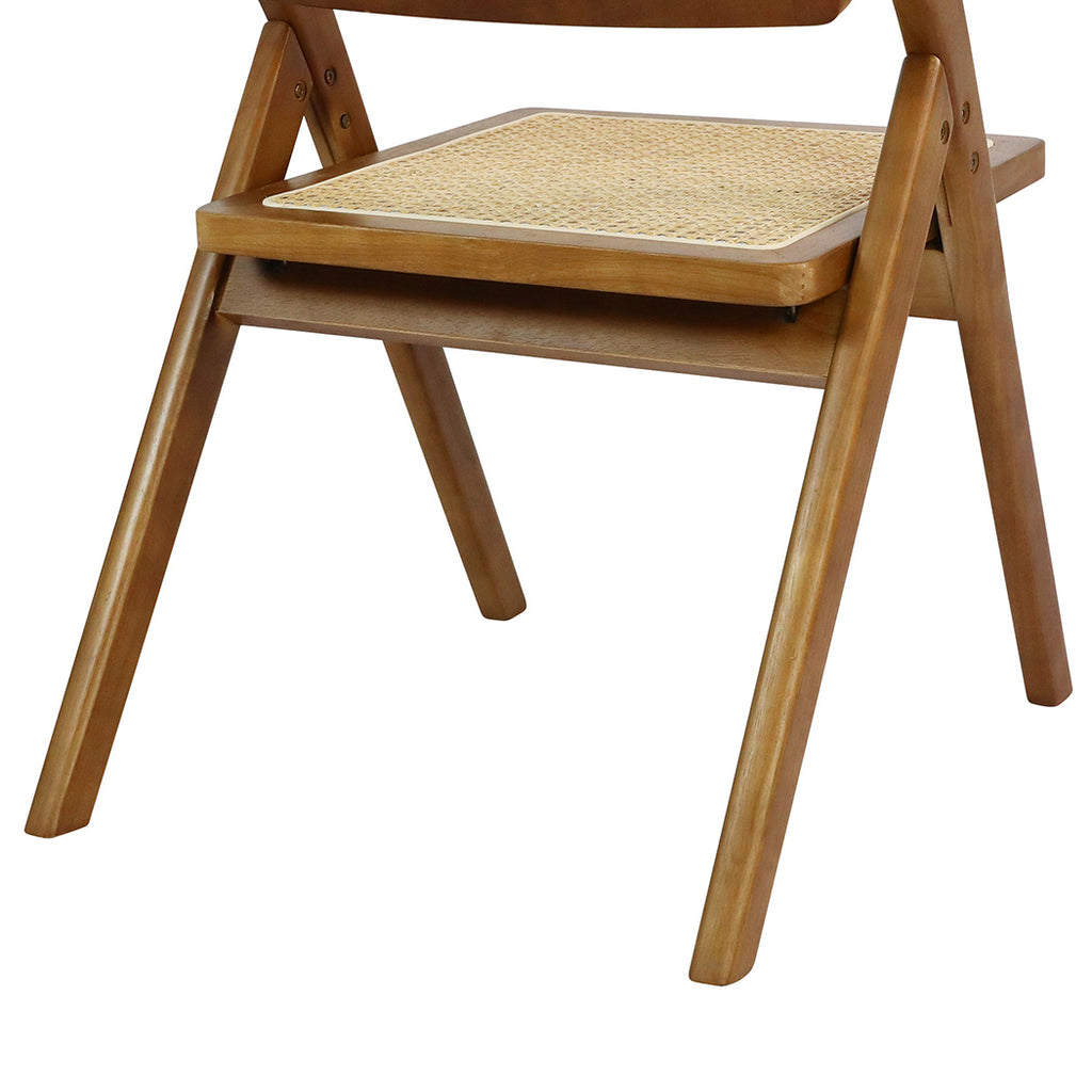 Levede 2X Foldable Rattan Dining Chairs Walnut-1954802988602232837