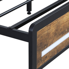 Levede Double Bed Frame Storage Headboard Industrial-1954802449265070085