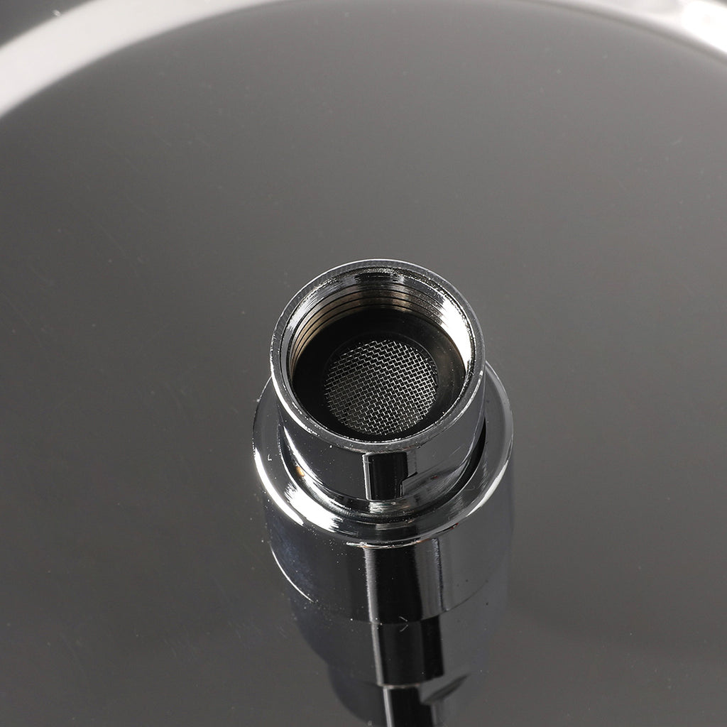 High Pressure Shower Head Set Rain Round Silver-1954802953579794437