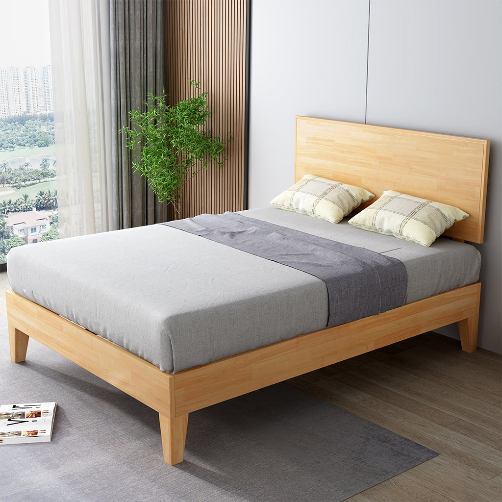 Levede Queen Rubberwood Bed Frame-1954802934042726406