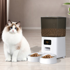 PaWz 5L Automatic Pet Feeder 2 Bowl White-1954802575639449607