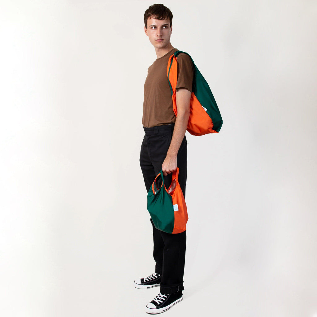 KIND BAG Reusable Bag - Medium| Bicolour Green & Orange-1954803105858195462
