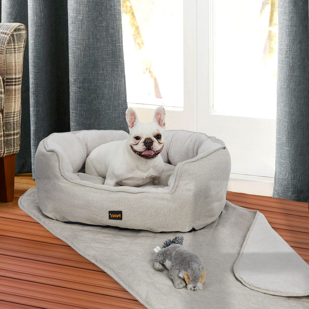 PaWz Pet Bed Set Dog Cat Quilted Blanket X-Large Beige-1954802524368277510