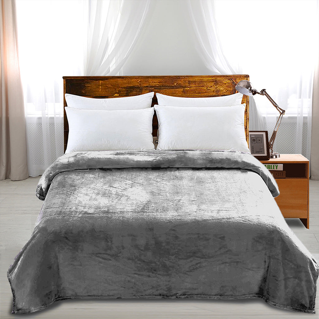 DreamZ 320GSM 220x160cm Ultra Soft Mink Silver Single-1954802939310772231