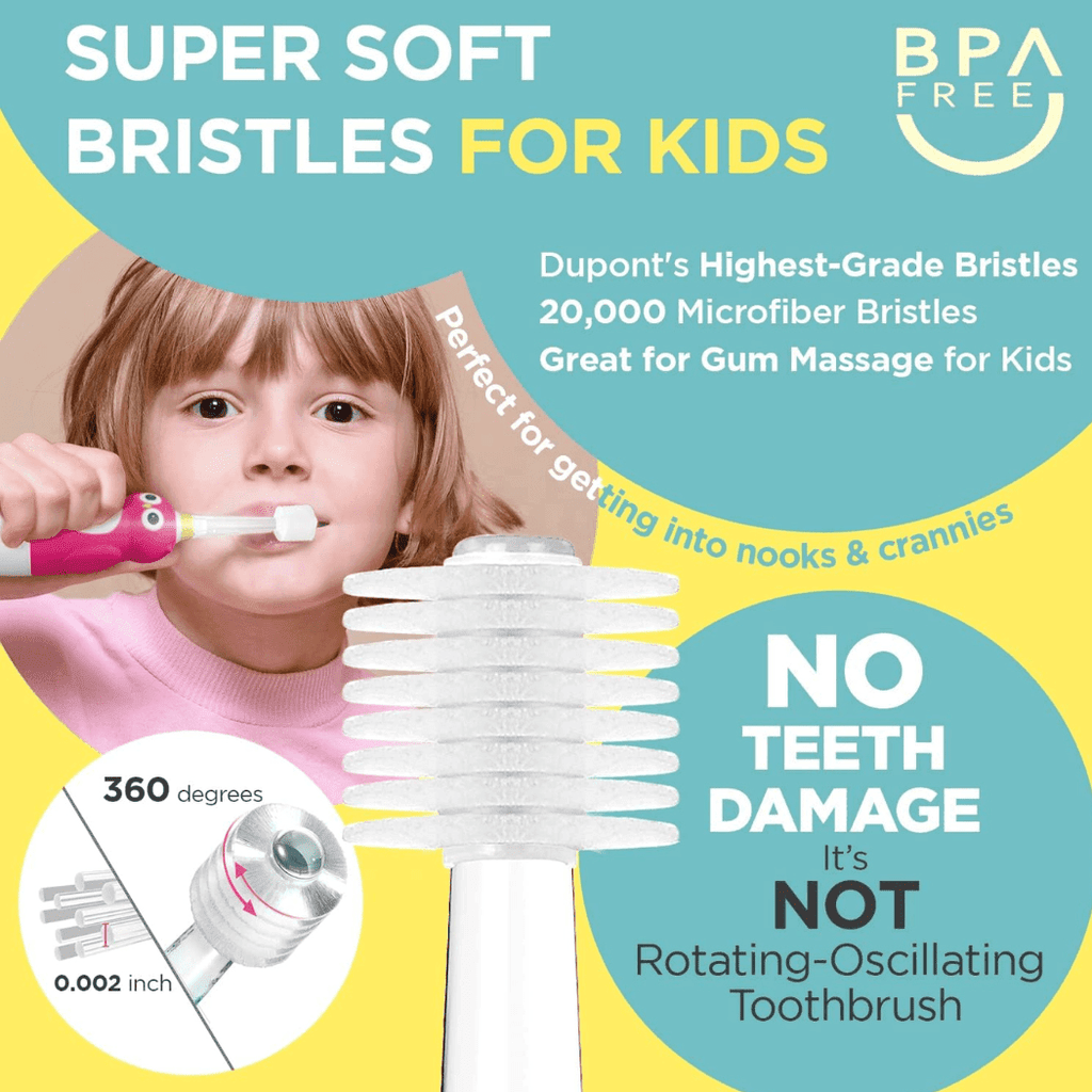 MEGA TEN 360-Degree Kids Electric Toothbrush with LED Light 4Yrs+ Black Cat-1954803151374782466