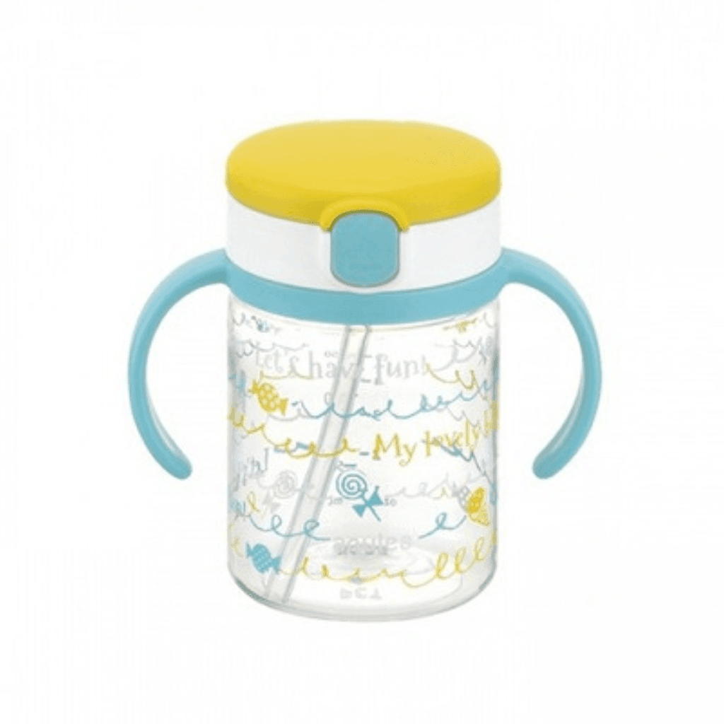 Richell - Aqulea Clear Straw Bottle Mug 200ml Yellow Candy-1954803040552882176