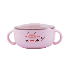 Richell Stainless Steel Bowl 370ml Pink-1954803041383354368