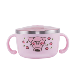Richell Stainless Steel Bowl 480ml Pink-1954803043782496256
