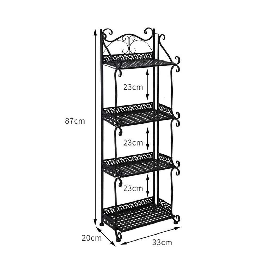 Levede Plant Stand 4 Tiers Outdoor Indoor Black-1954802668031578114