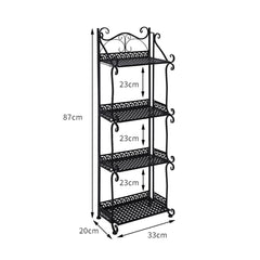 Levede Plant Stand 4 Tiers Outdoor Indoor Black-1954802668031578114