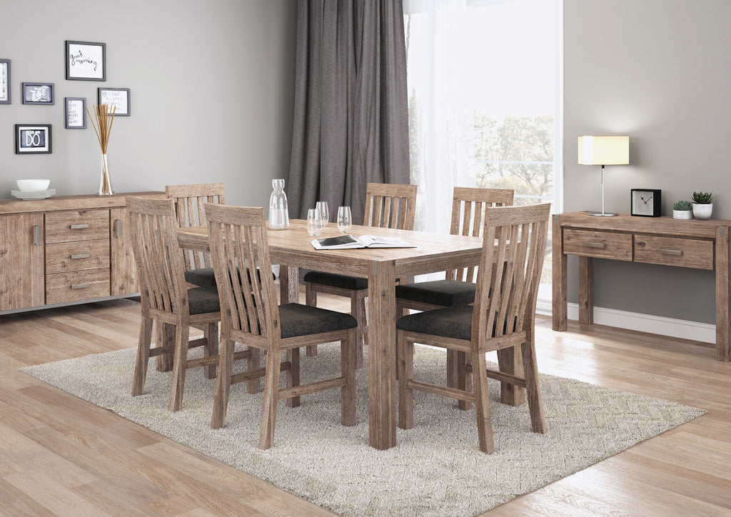 2x Wooden Frame Leatherette in Solid Wood Acacia & Veneer Dining Chairs in Oak Colour