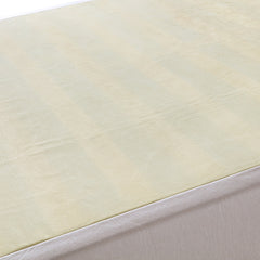 Mattress Base Ensemble Double Size Solid Wooden Slat in Beige with Removable Cover