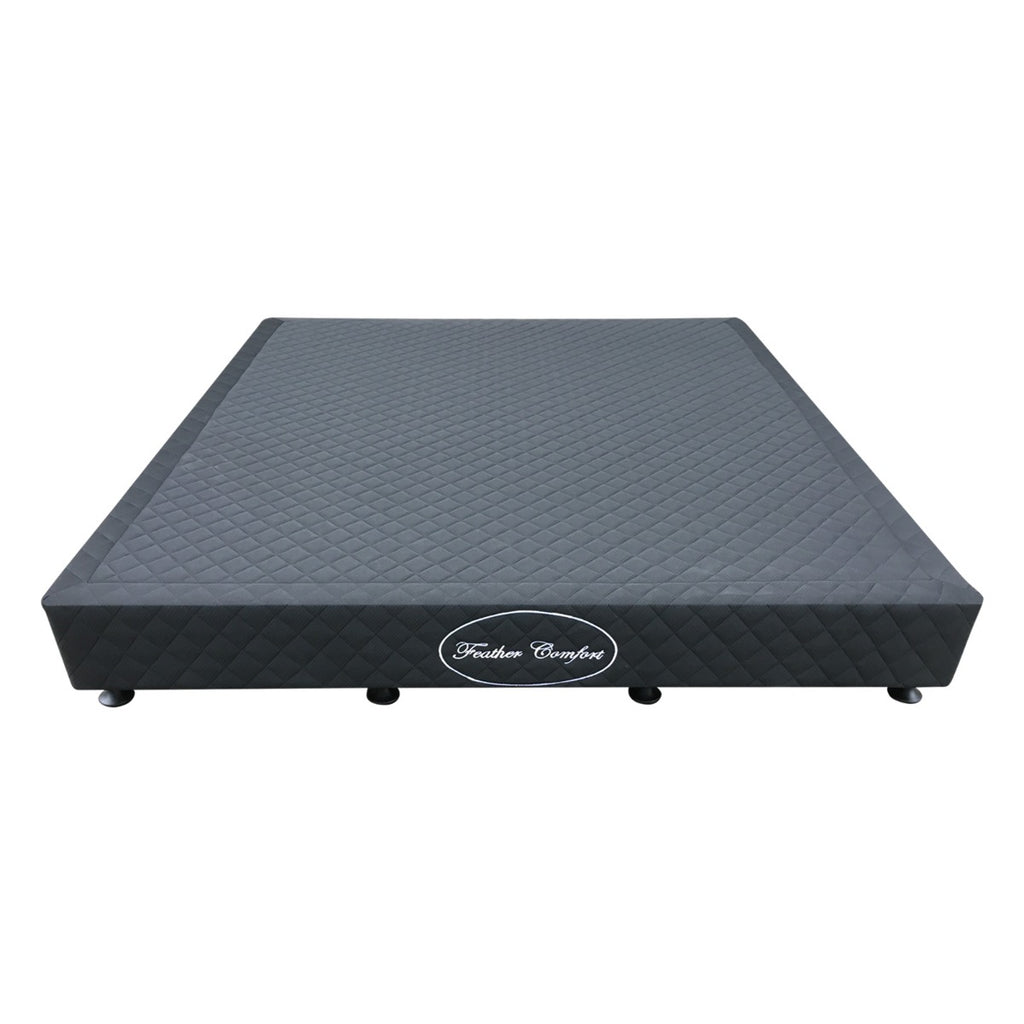 Mattress Base Ensemble King Size Solid Wooden Slat in Black with Removable Cover