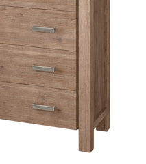 Tallboy with 4 Storage Drawers Solid Wooden Assembled in Oak Colour