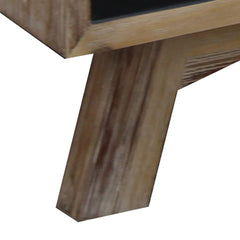 Lamp Table with 1 Storage Drawer Solid Wooden Frame in Silver Brush Colour