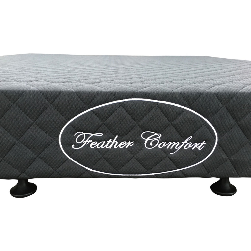 Mattress Base Ensemble King Size Solid Wooden Slat in Black with Removable Cover